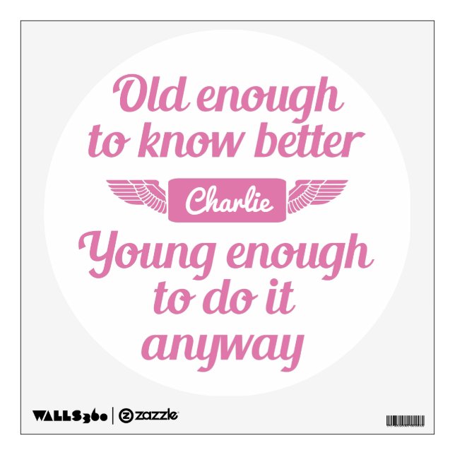 "Old & Young" custom name wall decals (Front)