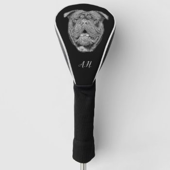 Olde English Bulldog Monogrammed Golf Head Cover by ritmoboxer at Zazzle