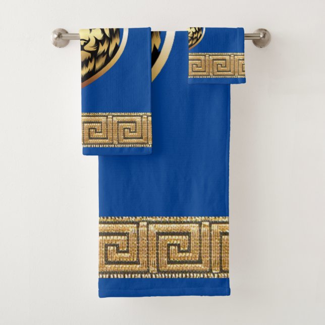 Olde English Royal Lion Designer Bath Towel Set (Insitu)