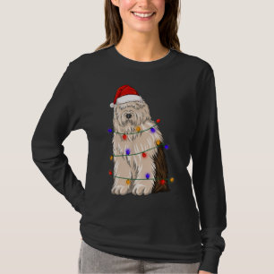 Olde English Sheepdog Dog Wearing Christmas Hat Li T-Shirt