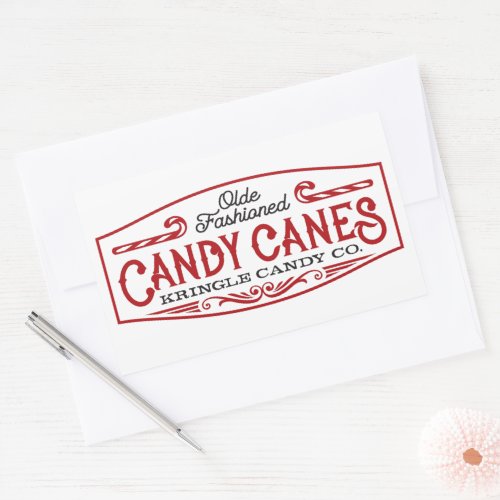 Olde Fashion candy canes Christmas company sticker