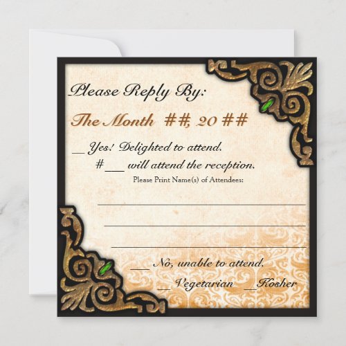 Olde New Orleans Wedding Reply Card Invitation
