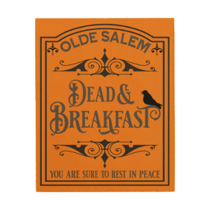 Olde Salem Dead and Breakfast Wood Wall Art