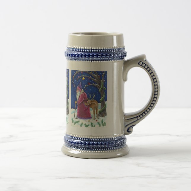 OLDE WORLD BELSNICKLE & HUNGRY REINDEER, CHRISTMAS BEER STEIN (Right)