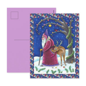 OLDE WORLD BELSNICKLE & HUNGRY REINDEER, CHRISTMAS HOLIDAY POSTCARD