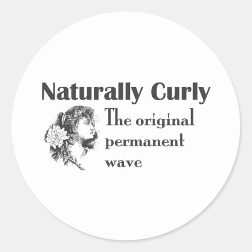 Olde World Naturally Curly Classic Round Sticker