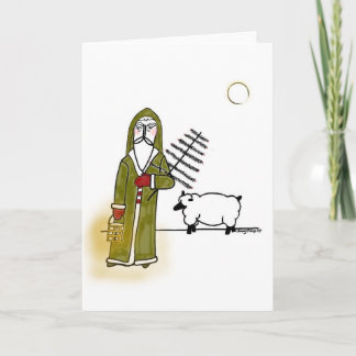 Olde World Santa n Sheep Holiday Card