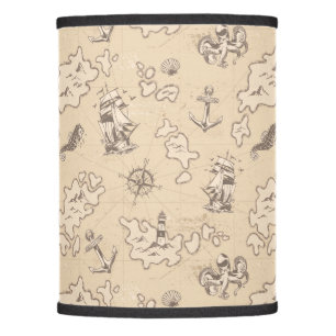 Olden nautical themed sepia pattern lamp shade
