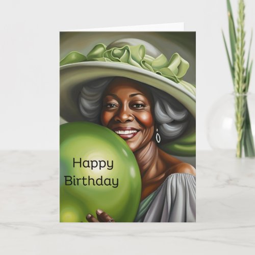 Older African American Woman Birthday Card