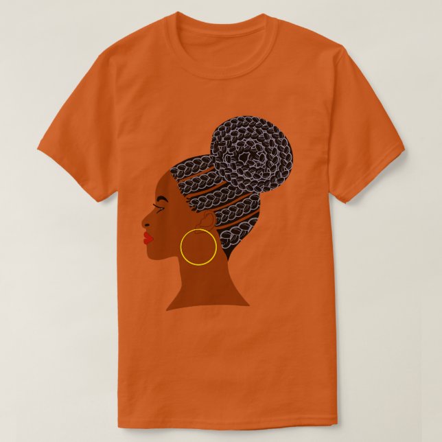 Older African American Woman Gray Hair Cornrows T-Shirt (Design Front)
