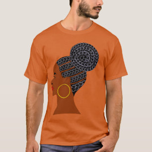 Older African American Woman Gray Hair Cornrows T-Shirt