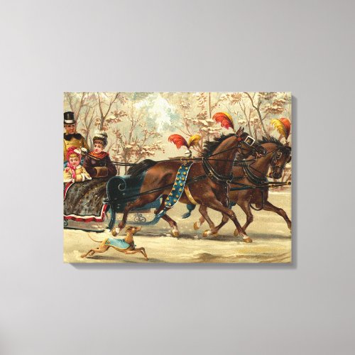 Older and Younger Sisters Ride _ Mary Evans Canvas Print