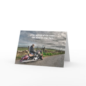 Older Biker Motorcycle Rider Birthday Card