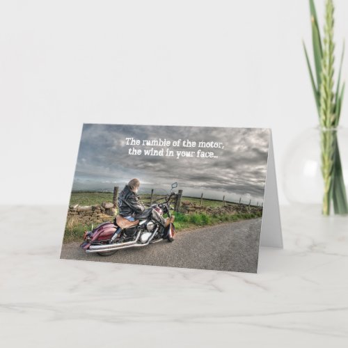 Older Biker Motorcycle Rider Birthday Card