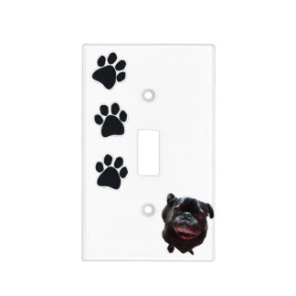 older black pug light switch cover