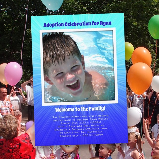Older Boy Adoption Party Photo Invitation Template (Creator Uploaded)