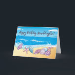 Older Granddaughter Birthday Treasured Seashells Card<br><div class="desc">A vibrant beach scene bursts with color as a playful row of seashells lines the shore, with bold waves splashing in the background. The birthday message to your granddaughter dances across the design in cheerful, wave-like lettering that adds energy and fun. Created for a teenage or adult granddaughter, this bright...</div>