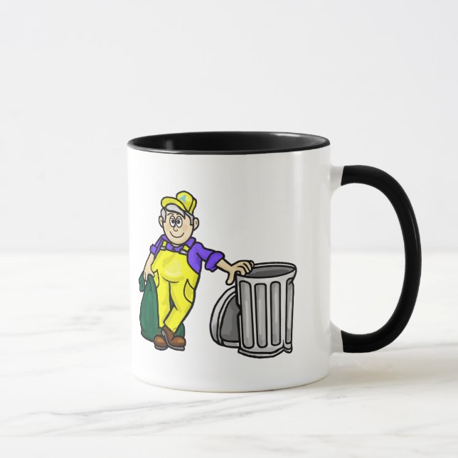 Older Gray Hair Garbage Man Coffee Mug (Right)