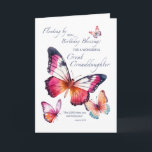 Older Great Granddaughter Religious Birthday Card<br><div class="desc">Celebrate a sweet Great Granddaughter with this graceful birthday card featuring watercolor butterflies in shades of pink, peach, and periwinkle. The message honors her with love and faith, while the scripture from Numbers 6:24 brings a spiritual blessing. Whether she’s a tween, teen, or young adult, this card offers a thoughtful...</div>