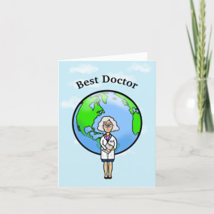 Older Grey Hiar Female Doctor Greeting Card