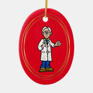 Older Male Doctor Christmas Ornament