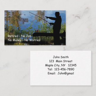 Older Man Fishing Retirement Business Cards