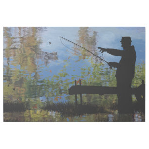 Older Man Fishing Retirement Gallery Wrap