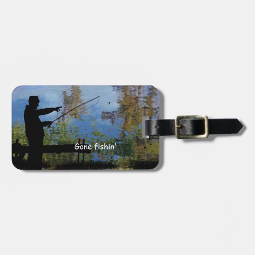 Older Man Fishing Retirement Luggage Tag