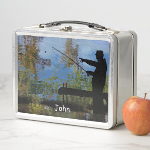 Older Man Fishing Retirement Lunch Box