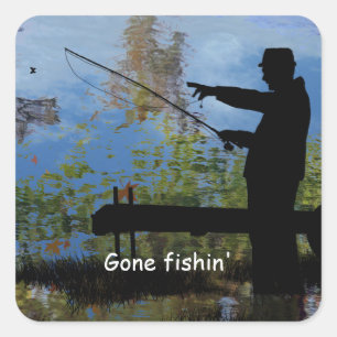 Older Man Fishing Retirement Sticker
