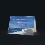 Older Son Birthday Waves on Ocean Blue Sky Card<br><div class="desc">Celebrate your son’s birthday with this meaningful design featuring a calm ocean under a vivid blue sky. The message on the front reads, “On your birthday, Celebrating you, Son, ” paired with the reminder that “God made you wonderfully unique.” It’s the perfect blend of heartfelt encouragement and faith-based affirmation. Ideal...</div>
