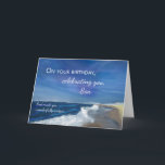Older Son Birthday Waves on Ocean Blue Sky Card<br><div class="desc">Celebrate your son’s birthday with this meaningful design featuring a calm ocean under a vivid blue sky. The message on the front reads, “On your birthday, Celebrating you, Son, ” paired with the reminder that “God made you wonderfully unique.” It’s the perfect blend of heartfelt encouragement and faith-based affirmation. Ideal...</div>