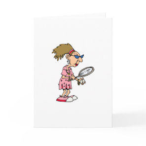 Older Tennis Lady Card