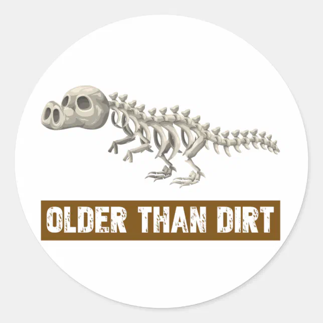 Older than dirt classic round sticker | Zazzle