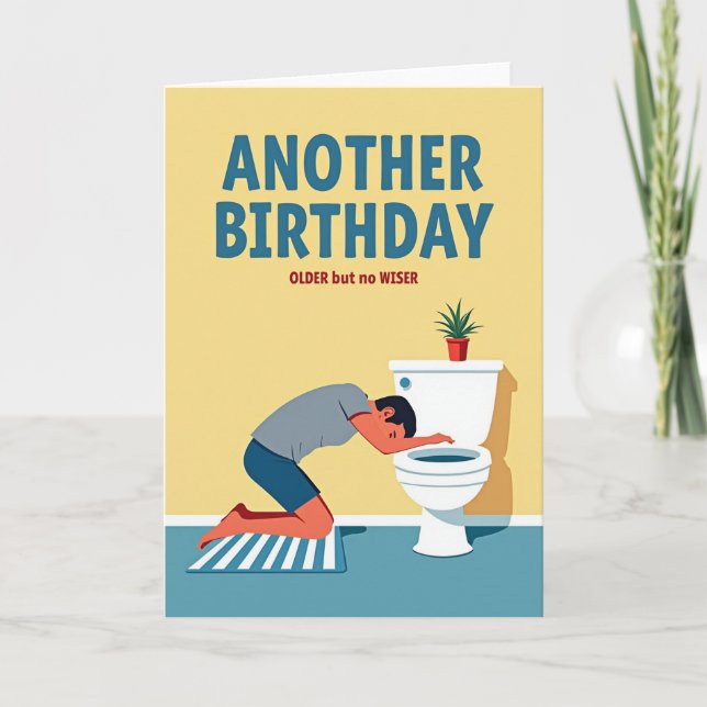 Older Wiser Graphic Birthday Card (Front)