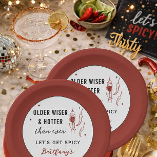 Older Wiser Hotter Than Ever Personalized Birthday Paper Plates