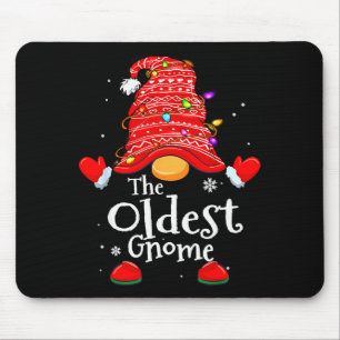 Oldest Gnome - Xmas Family Grandparents Christmas Mouse Pad