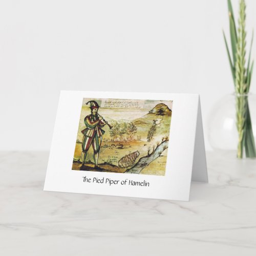 Oldest Image of Pied Piper Greeting Card