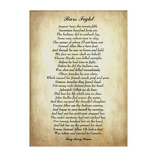 Oldest Known African American Poem Bars Fight Acrylic Print