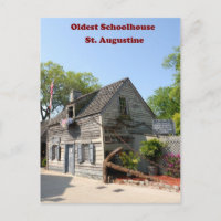 oldest wooden school house postcard