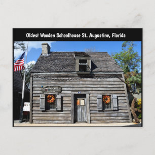 Oldest Wooden Schoolhouse Postcard