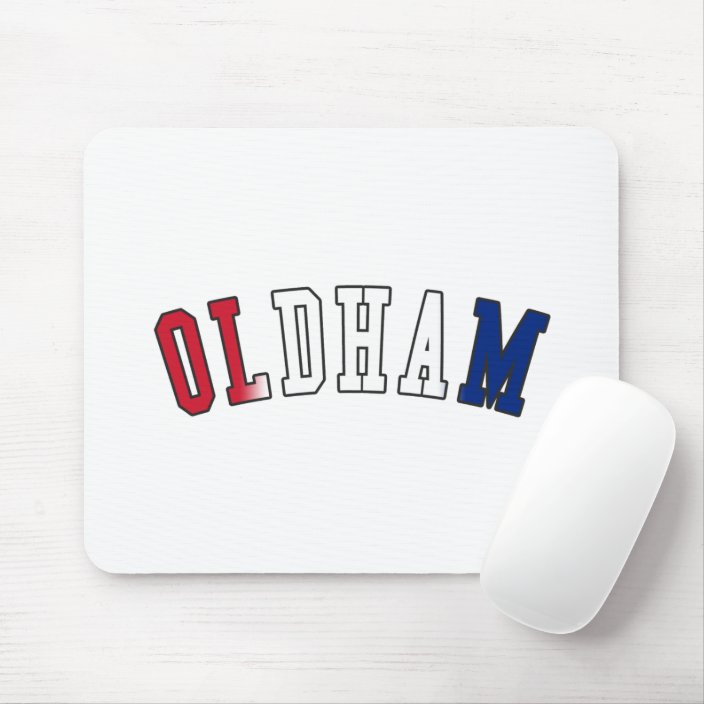 Oldham in United Kingdom National Flag Colors Mouse Pad