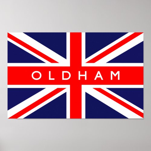 Oldham UK Flag Poster