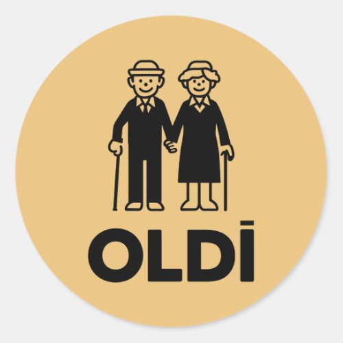 Oldi Birthday Classic Round Sticker