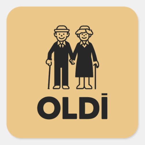 Oldi Birthday Square Sticker