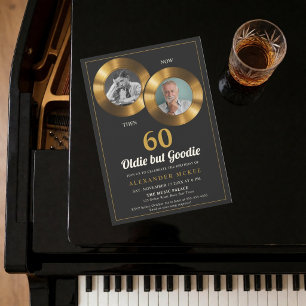 Oldie But Goodie Vintage Vinyl Photo 60th Birthday Invitation