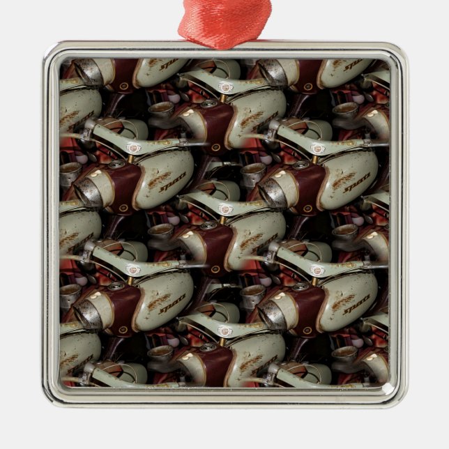 Oldie Motorcycle multiple Metal Ornament (Front)