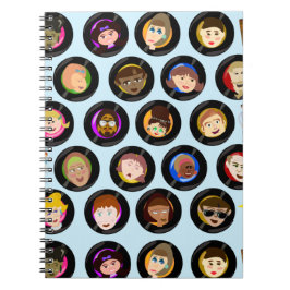 Oldies Cartoon Character Vinyl Records Pattern Notebook