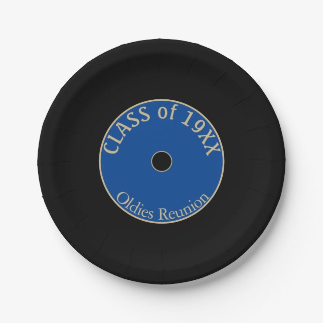 Oldies Fun! Class reunion  Paper Plates (Front)