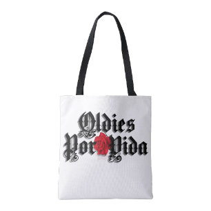 Oldies por vida shopping tote bag